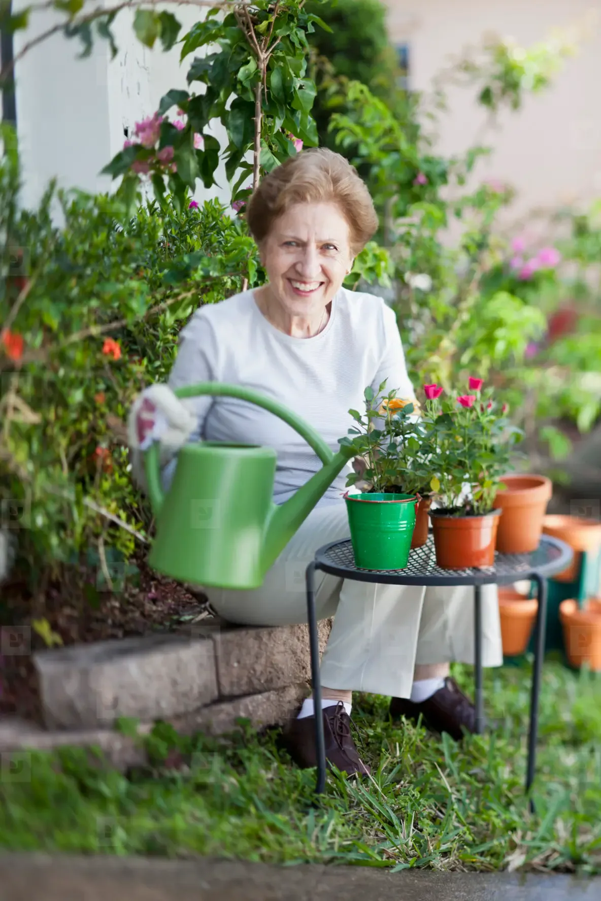 Mom back in her garden